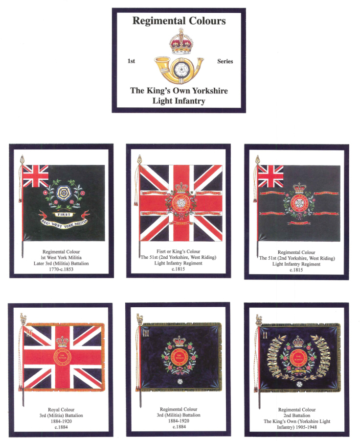 The King's Own Yorkshire Light Infantry 1st Series- 'Regimental Colours' Trade Card Set by David Hunter
